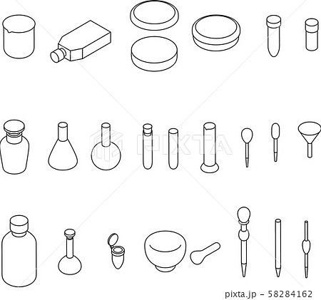 実験器具セットのイラスト素材