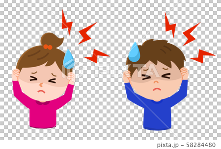 頭痛 男の子 女の子 イラストのイラスト素材