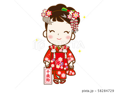 七五三女児(背景なし) 58284729