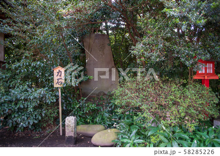 鷲宮神社　境内　力石　久喜市鷲宮 58285226