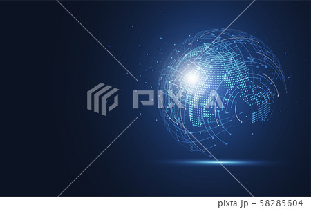 Global network connection. World map point 58285604