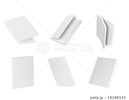 template empty book mockup set white background , 3d rendering template empty book mockup set white background , 3d rendering 58286543