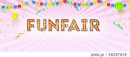 Vintage banner for funfair. Vector 3d illustration 58287819