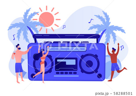 Beach party concept vector illustration. 58288501