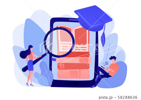 Mobile learning concept vector illustration. 58288636