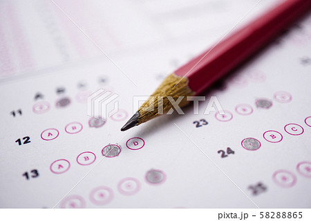 Answer sheets with Pencil drawing fill to select choice Answer sheets with Pencil drawing fill to select choice 58288865