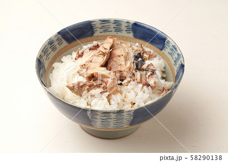 鯖の水煮をのせたご飯 鯖の水煮をのせたご飯 58290138