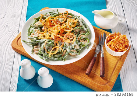 Green Bean Casserole on a white plate 58293169