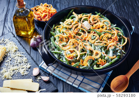 Homemade Green Bean Casserole in a dish 58293180