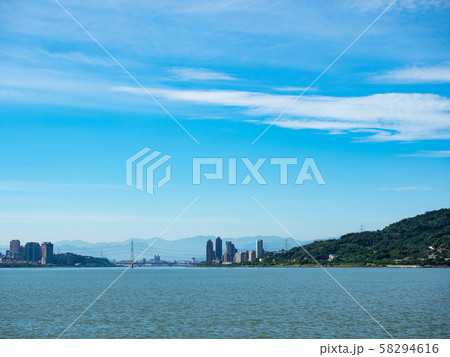 Riverside landscape in sunny 58294616