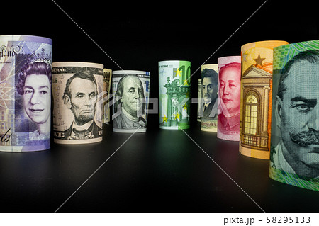 International money exchange. Foreign currency. 58295133