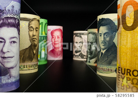 International money exchange. Foreign currency. International money exchange. Foreign currency. 58295585