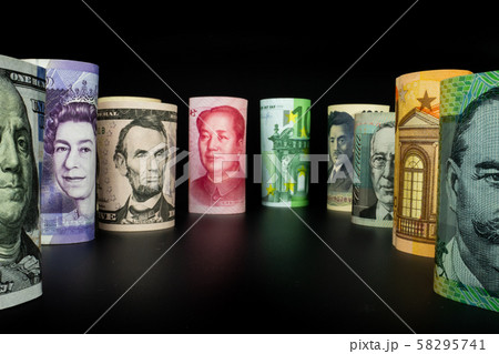 International money exchange. Foreign currency. International money exchange. Foreign currency. 58295741