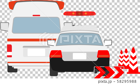 Police Car And Ambulance Behind Stock Illustration 5959