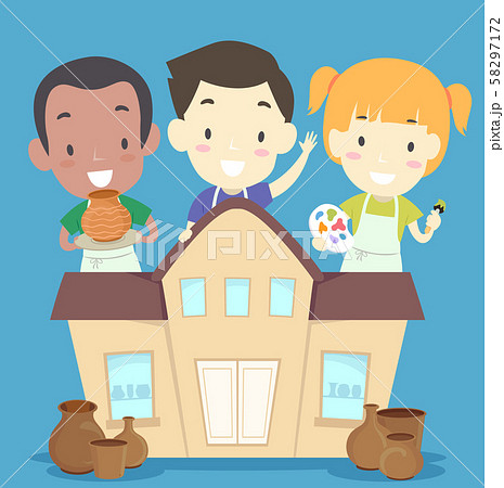 Kids Pottery Class Illustration 58297172