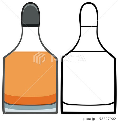 Whiskey glass bottle in colored and line versions 58297902