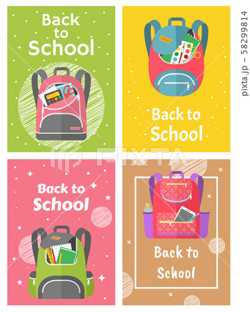 Colored School Backpack Back to School 58299814