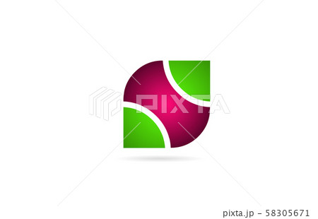 pink green color S letter logo alphabet for icon 58305671