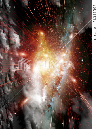 galaxy in a free space. 3D rendering 58311398