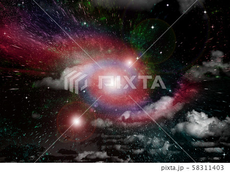 galaxy in a free space. 3D rendering 58311403