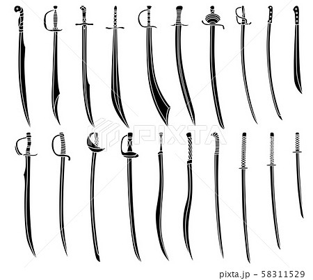 Vector images of saber and cutlass. Vector images of saber and cutlass. 58311529