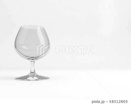 Empty Standard Brandy Balloon Glass 3dのイラスト素材