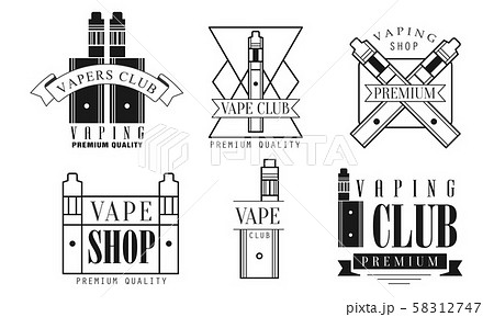 Set Of Logos For Vape Shop And Electronic のイラスト素材 58312747 Pixta