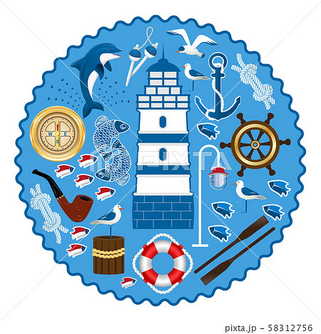 Sea set in a circular pattern Sea set in a circular pattern 58312756