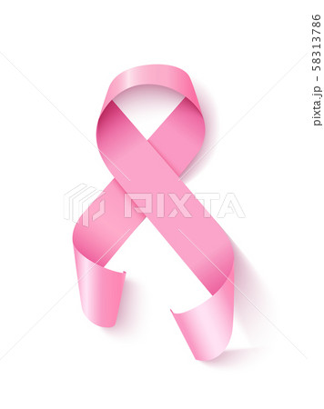Awareness pink ribbon loop realistic vector illustration 58313786