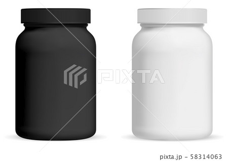 Supplement bottle. Pill package mockup. Vitamin 58314063