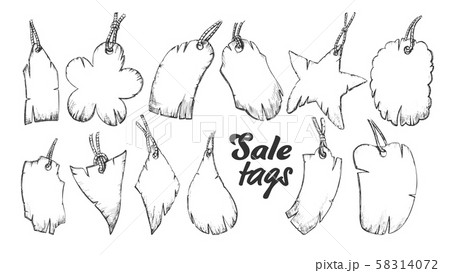Label Tag In Different Forms Set Retro Vector 58314072