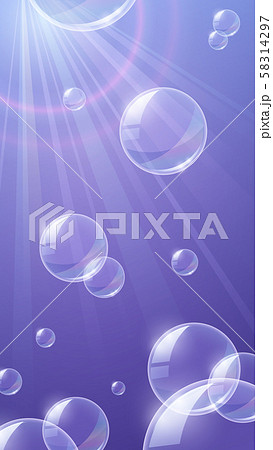 海 水中 綺麗な泡の背景イラストのイラスト素材 58314297 Pixta