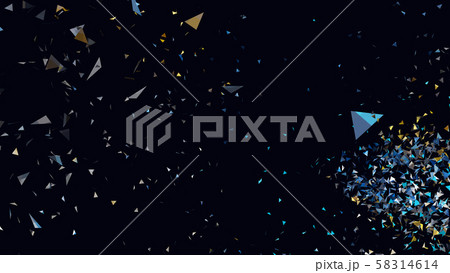 CGパーティクル　トライアングルの紙吹雪 58314614