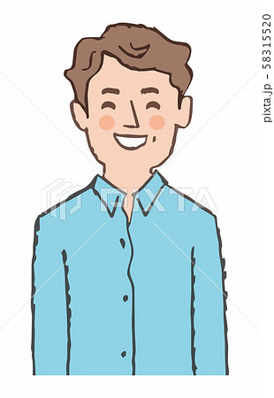 笑顔の男性 上半身のイラスト素材 5155 笑顔の男性 上半身のイラスト素材 5155