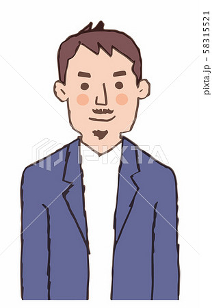 ヒゲのある男性　上半身 58315521