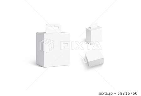Blank white accessory box with hanger mock up set, isolated Blank white accessory box with hanger mock up set, isolated 58316760