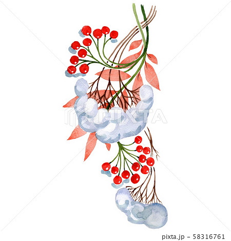 Christmas winter holiday symbol isolated. Watercolor background set. Isolated ornament illustration Christmas winter holiday symbol isolated. Watercolor background set. Isolated ornament illustration 58316761