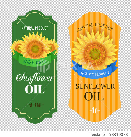 Sunflowers Oil Labels Isolated transparent Sunflowers Oil Labels Isolated transparent 58319078