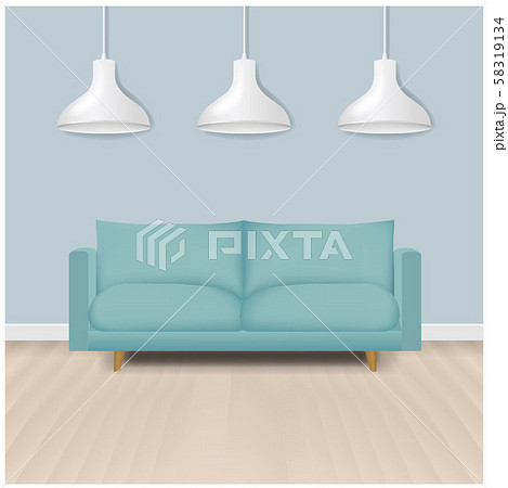 Mint Modern Sofa With Lamp Background 58319134