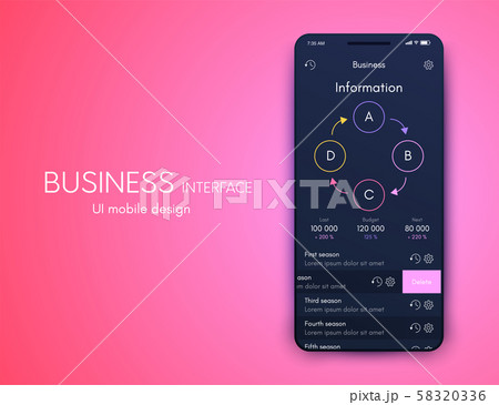 Vector graphics mobile infographics with three options. Template for creating mobile applications Vector graphics mobile infographics with three options. Template for creating mobile applications 58320336