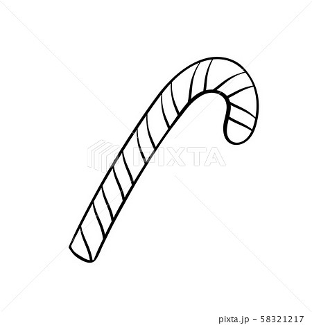 Sweet candy cane coloring book vector illustration 58321217