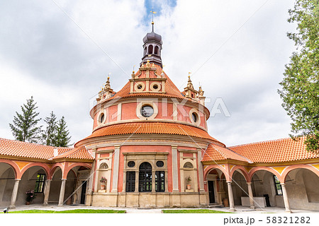 JINDRICHUV HRADEC, CZECH REPUBLIC - 27 JULY, 2019: Rondell Pavilion in Jindrichuv Hradec Castle 58321282