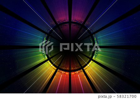 Equality city concept. Panorama colorful night city. Rainbow colors. LGBT concept. 58321700