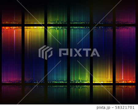 Equality city concept. Panorama colorful night city. Rainbow colors. LGBT concept. 58321701
