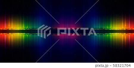 Equality city concept. Panorama colorful night city. Rainbow colors. LGBT concept. 58321704