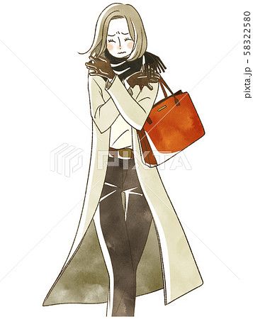 冬の寒さ-女性-冬服 58322580