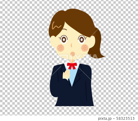An illustration of a high school girl who is surprised but has a relief expression. relief An illustration of a high school girl who is surprised but has a relief expression. relief 58323513