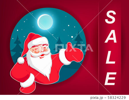 Christmas illustration of pink color with santa claus and text Christmas illustration of pink color with santa claus and text 58324229