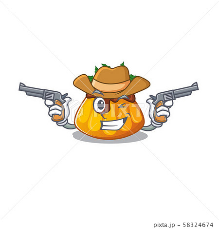 Cowboy christmas pudding served on mascot plate 58324674