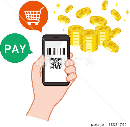 キャッシュレス決済　ポイント還元 58324742